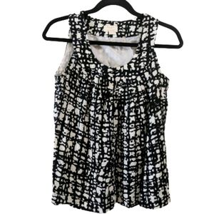 🌟 Kate Spade black and white print sleeveless blouse